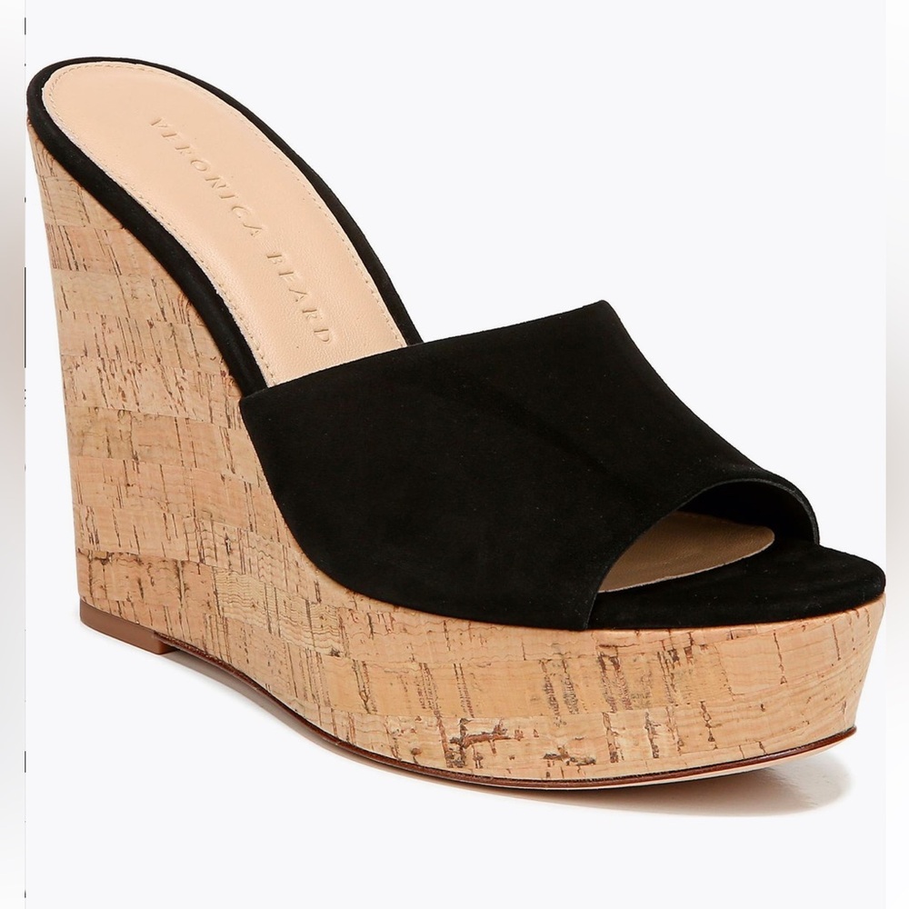 Veronica Beard Black Wedge Sandals